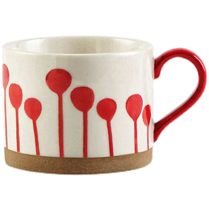 Lisslune | Large Stoneware Breakfast/Soup Mugs - Hand-Painted 450 ml