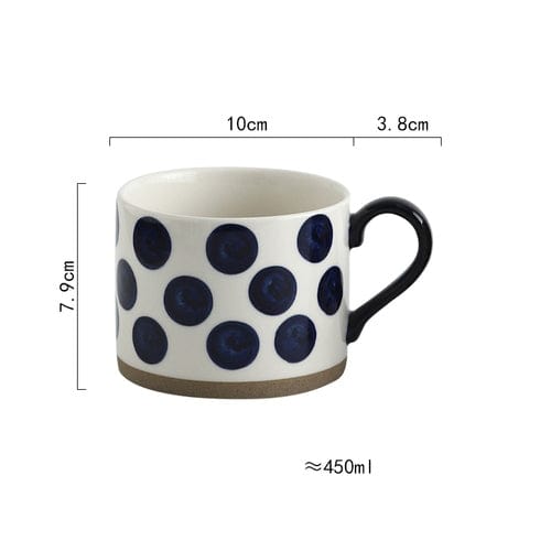 Lisslune | Large Stoneware Breakfast/Soup Mugs - Hand-Painted 450 ml