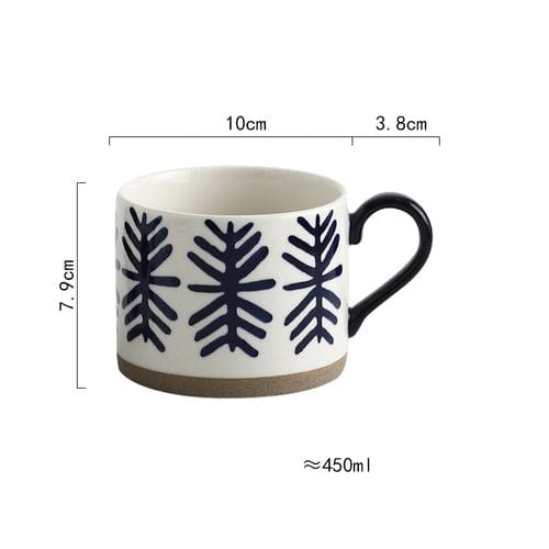 Lisslune | Large Stoneware Breakfast/Soup Mugs - Hand-Painted 450 ml