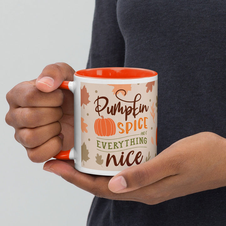 Lisslune | Pumpkin spice and all things nice mug with orange interior