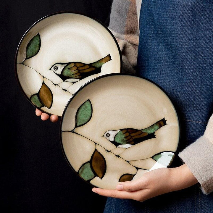 Lisslune | Hand-painted bird plates and bowls