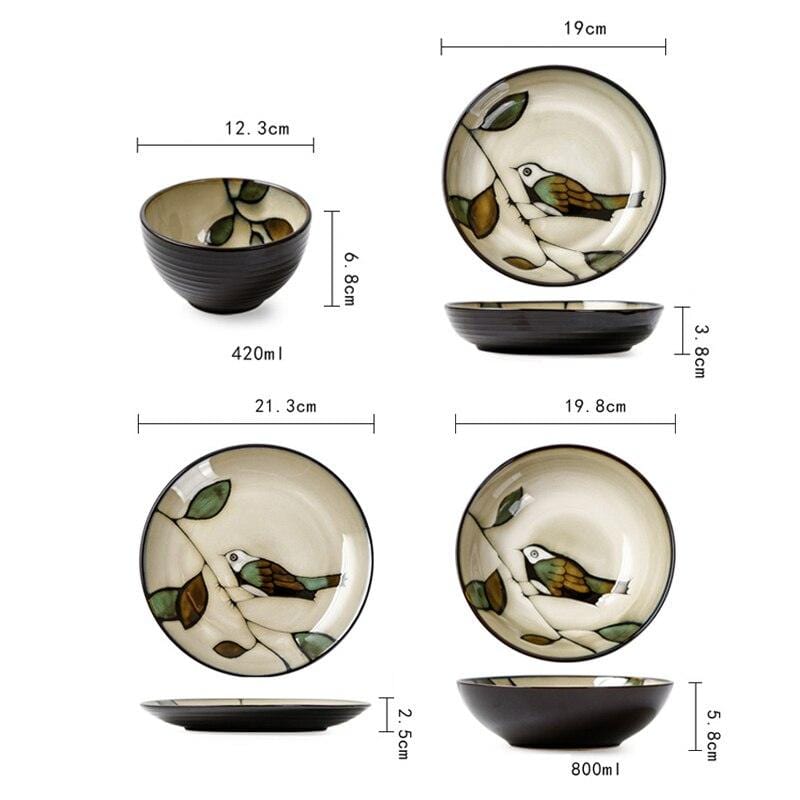 Lisslune | Hand-painted bird plates and bowls