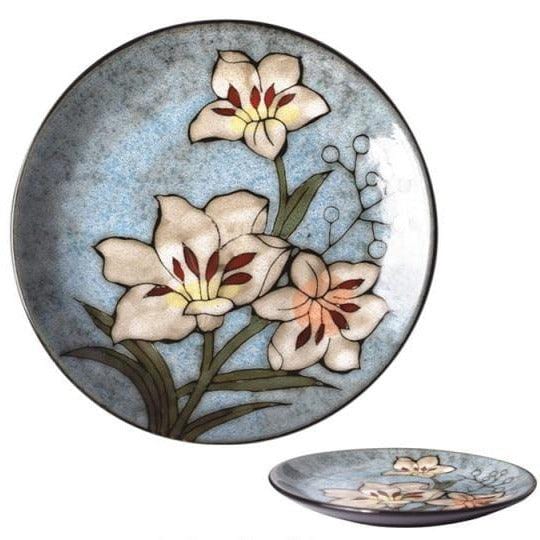 Lisslune | Floral ceramic hand-painted plates - 20.3-22.2 cm & approx. 25.4 cm (approx. 8-8.74" & 10")
