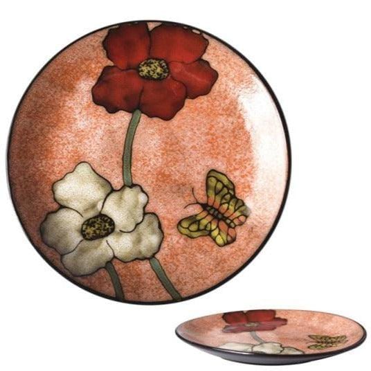 Lisslune | Floral ceramic hand-painted plates - 20.3-22.2 cm & approx. 25.4 cm (approx. 8-8.74" & 10")