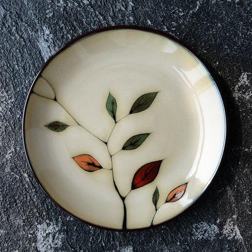 Lisslune | Floral ceramic hand-painted plates - 20.3-22.2 cm & approx. 25.4 cm (approx. 8-8.74" & 10")