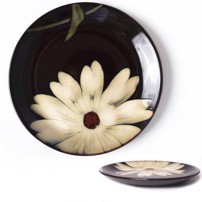 Lisslune | Floral ceramic hand-painted plates - 20.3-22.2 cm & approx. 25.4 cm (approx. 8-8.74" & 10")