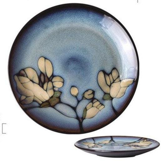 Lisslune | Floral ceramic hand-painted plates - 20.3-22.2 cm & approx. 25.4 cm (approx. 8-8.74" & 10")