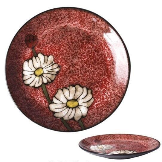 Lisslune | Floral ceramic hand-painted plates - 20.3-22.2 cm & approx. 25.4 cm (approx. 8-8.74" & 10")