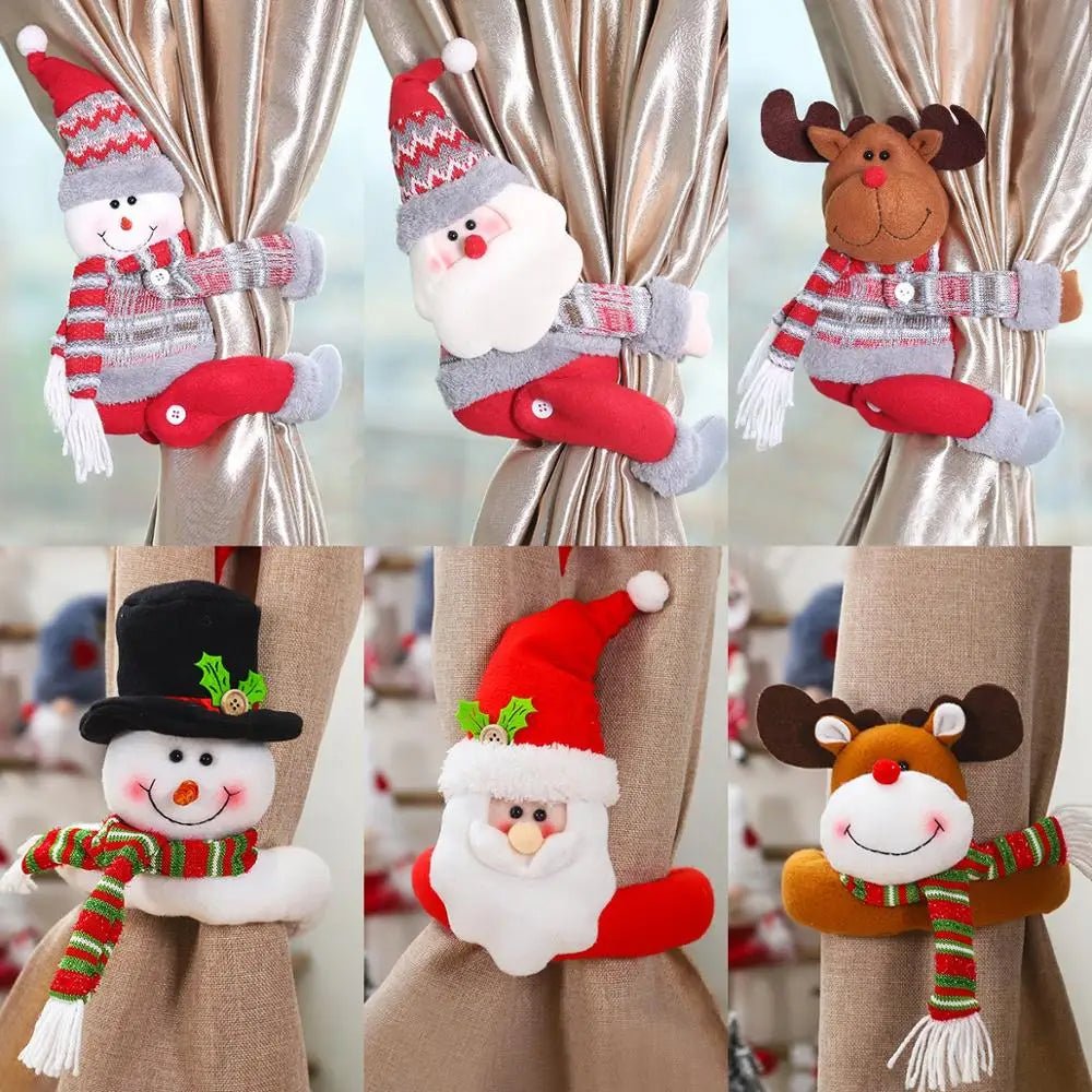 Lisslune | Santa & Elk Christmas Curtain Buckle – Festive Holiday Decor for a Merry Home