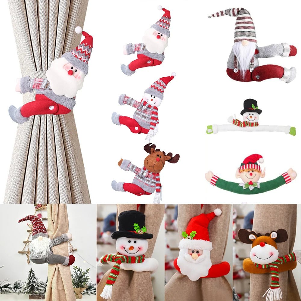 Lisslune | Santa & Elk Christmas Curtain Buckle – Festive Holiday Decor for a Merry Home