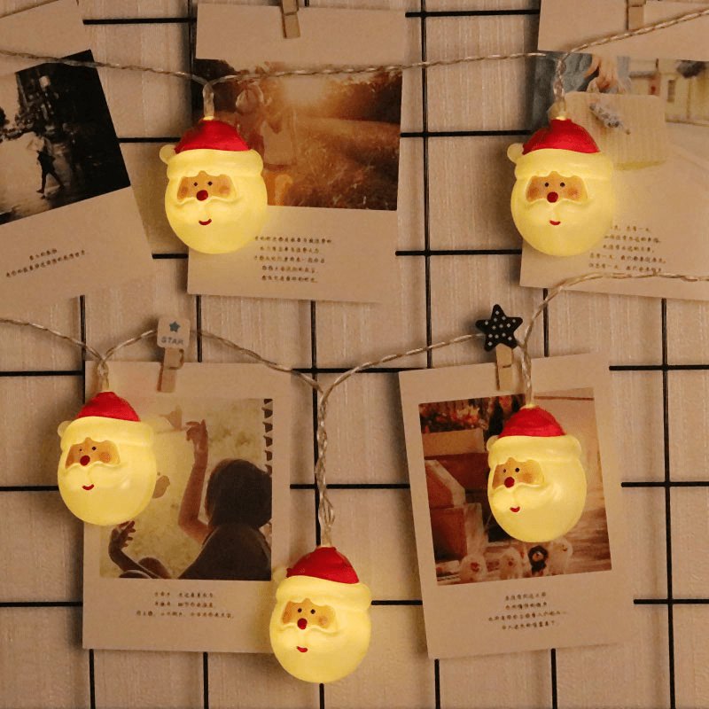 Lisslune | Santa Lights LED Christmas Decoration - Santa Head String Lights for Christmas, Holidays and Party Decoration