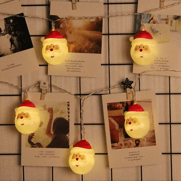 Lisslune | Santa Lights LED Christmas Decoration - Santa Head String Lights for Christmas, Holidays and Party Decoration