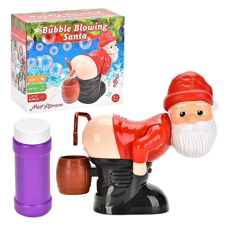 Lisslune | Santa's Hilarious Bubble Machine – Electric Christmas Toy with Music, Lights, and Endless Bubble Fun for Kids' Festive Joy and Memorable Gifts
