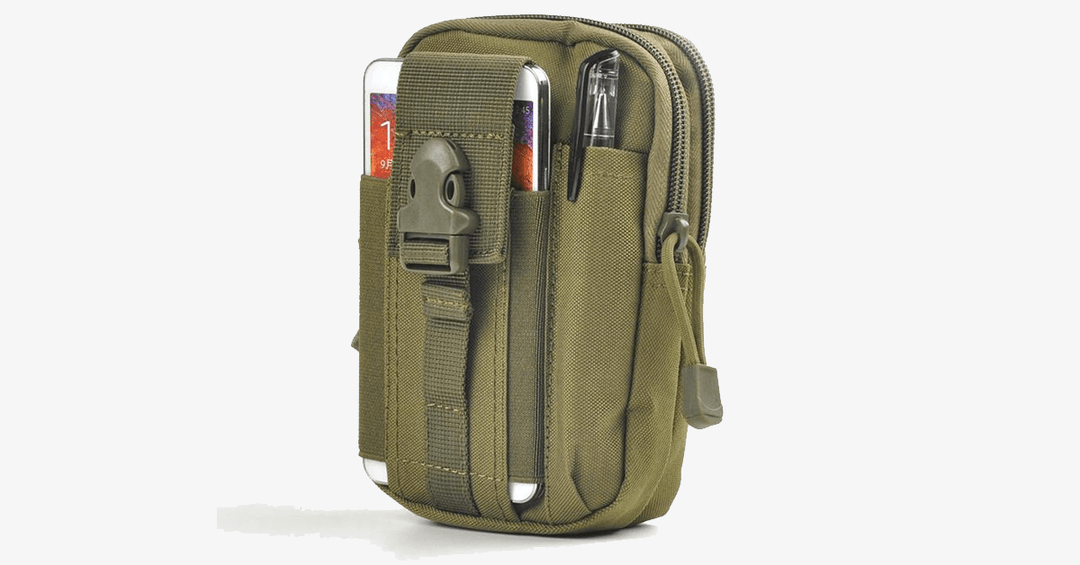 Lisslune | Military Waist Bag - Made of Nylon - Waterproof Design - Zipper Closure - Attach with Belt - Travel Gear - Outdoor - Available in 3 Colors