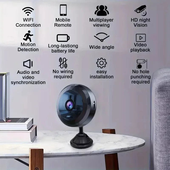 Lisslune | OPTIGUARD – Magnetic Mini WiFi Camera 1080P HD with Night Vision & Motion Detection