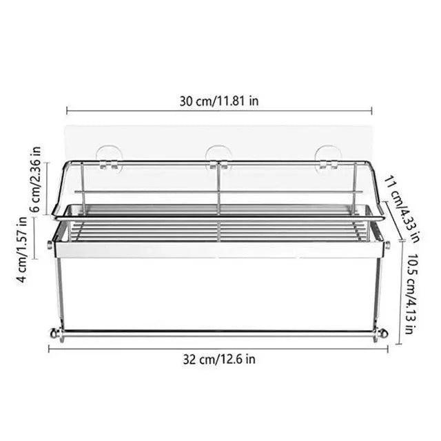 Lisslune | Elegant kitchen organizer made of stainless steel for wall mounting with integrated paper towel holder