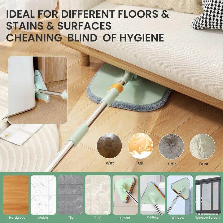Lisslune | Self-Rotating Flat Mop with Bucket - SpinMop
