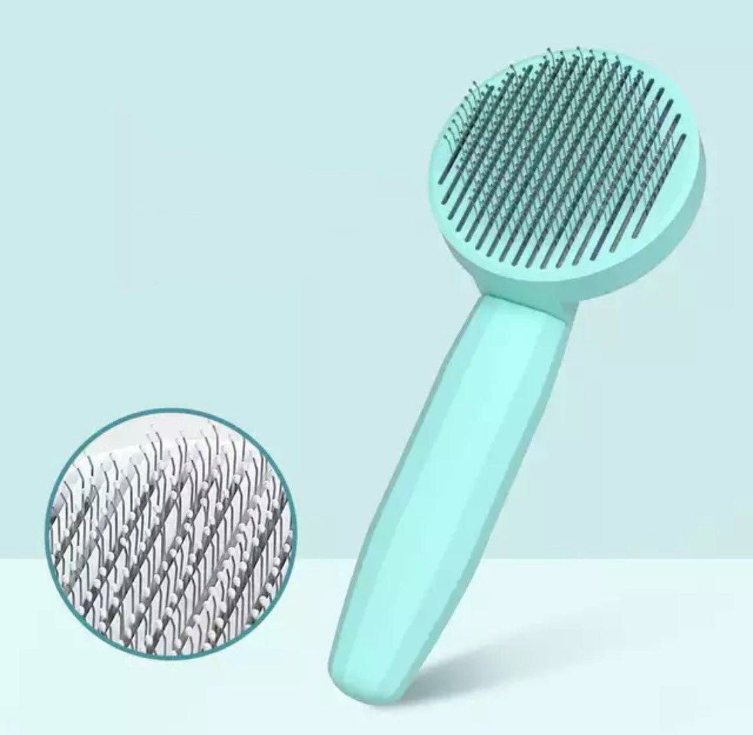 Lisslune | GROOMCLICK – Self-Cleaning Cat Brush for Gentle Grooming & Less Shedding
