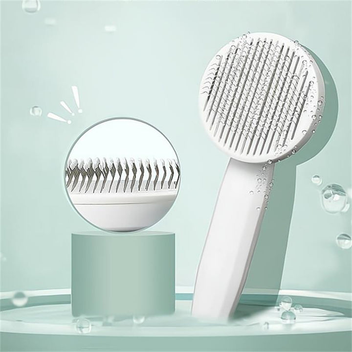 Lisslune | GROOMCLICK – Self-Cleaning Cat Brush for Gentle Grooming & Less Shedding