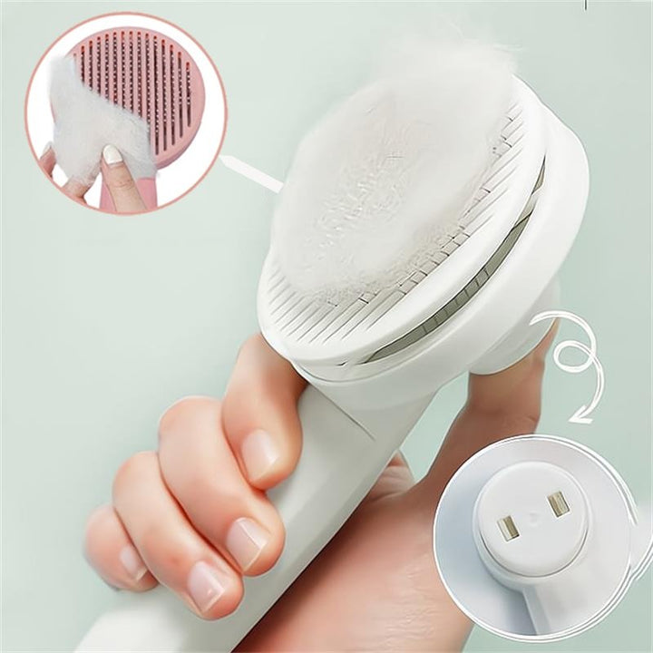 Lisslune | GROOMCLICK – Self-Cleaning Cat Brush for Gentle Grooming & Less Shedding