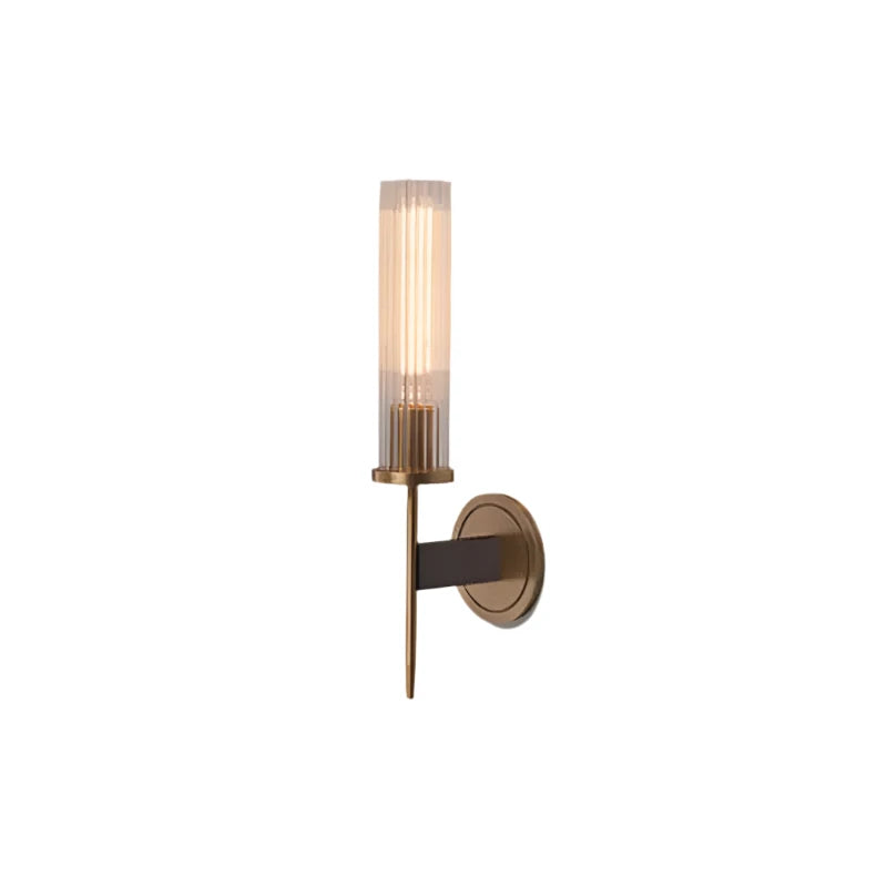 Lisslune | Möni | Modern Wall Lamp with Ribbed Glass and Brass Finish