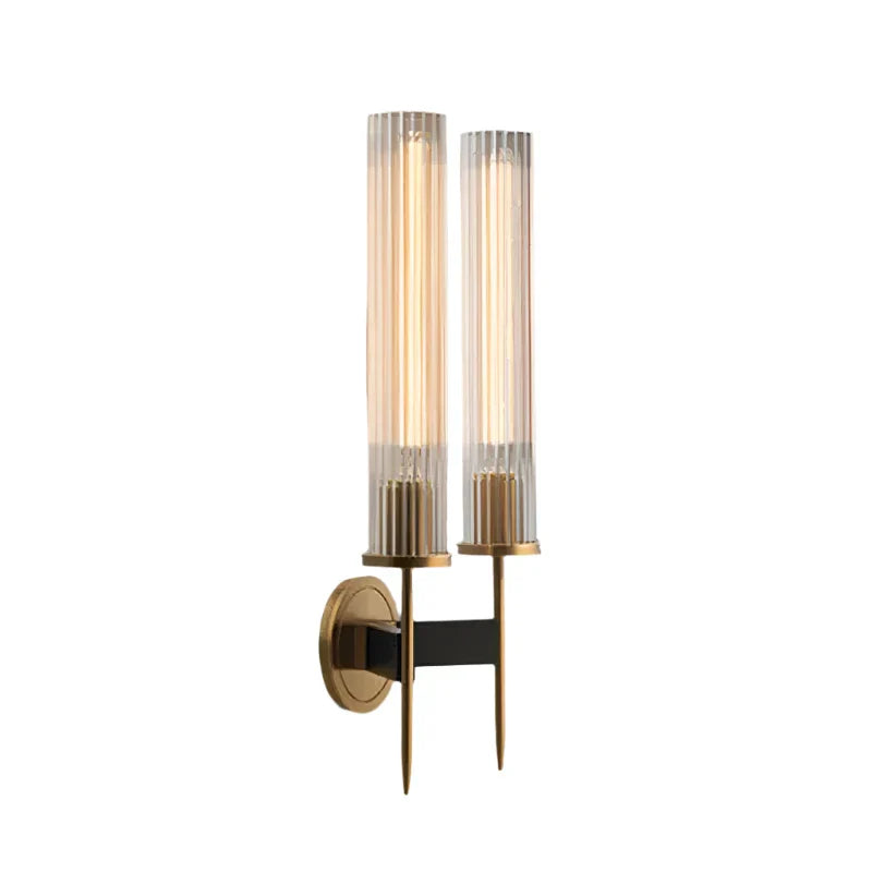 Lisslune | Möni | Modern Wall Lamp with Ribbed Glass and Brass Finish