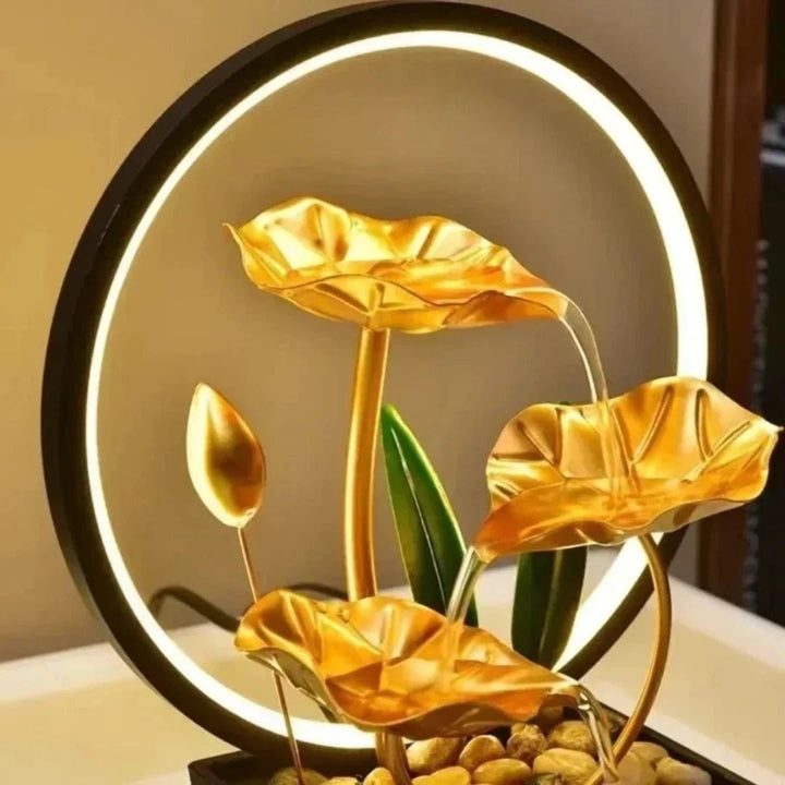 Lisslune | TranquiliGlow - Illuminated Lotus Water Fountain Table Decoration
