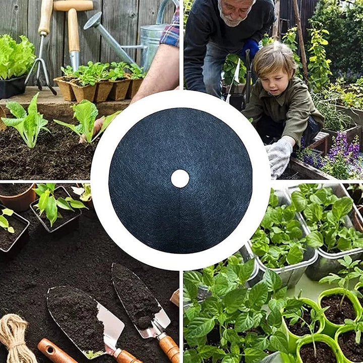 Lisslune | Weed fleece tree disk – Breathable root protection mat for garden and plants