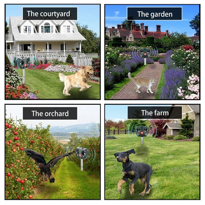Lisslune | Effective Pest Repeller – Solar Ultrasonic Animal Deterrent for Garden