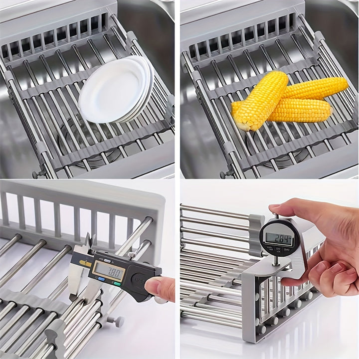 Lisslune | Expandable Sink Draining Rack – Space-saving Dish and Vegetable Holder for the Kitchen