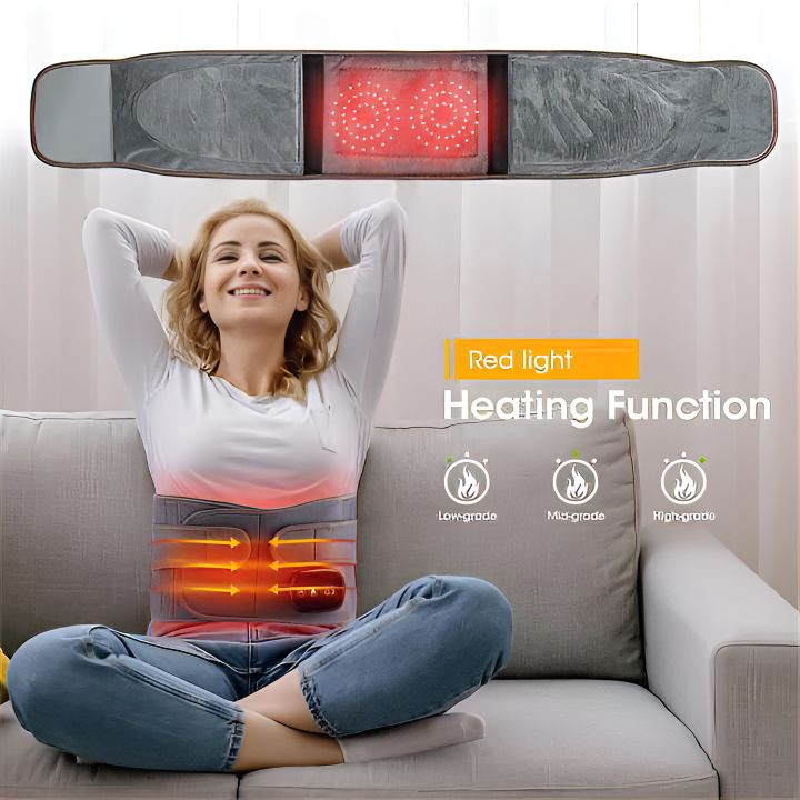 Lisslune | Infrared Back Support Belt | Adjustable Heat & Vibration for Pain Relief and Muscle Relaxation