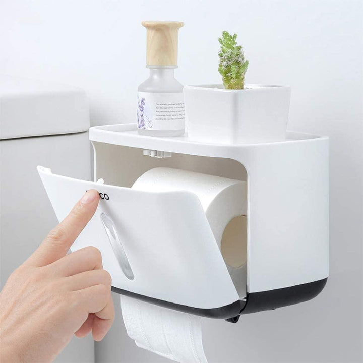 Lisslune | Toilet paper storage solution with shelf and simple dispensing mechanism