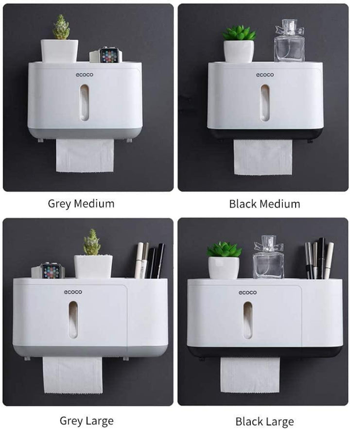 Lisslune | Toilet paper storage solution with shelf and simple dispensing mechanism