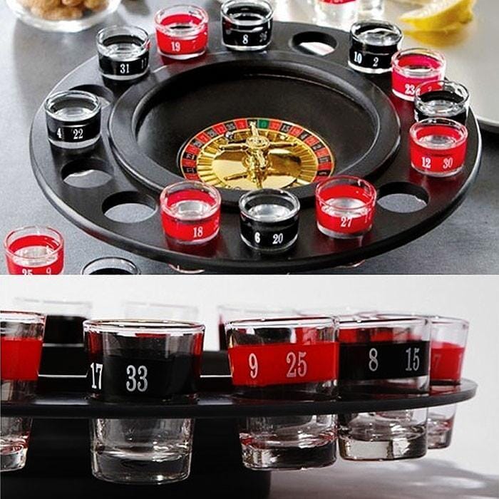 Skorter | Shot Glass Roulette Set New Drinking Game with 16 Shot Glasses