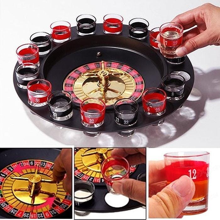 Skorter | Shot Glass Roulette Set New Drinking Game with 16 Shot Glasses