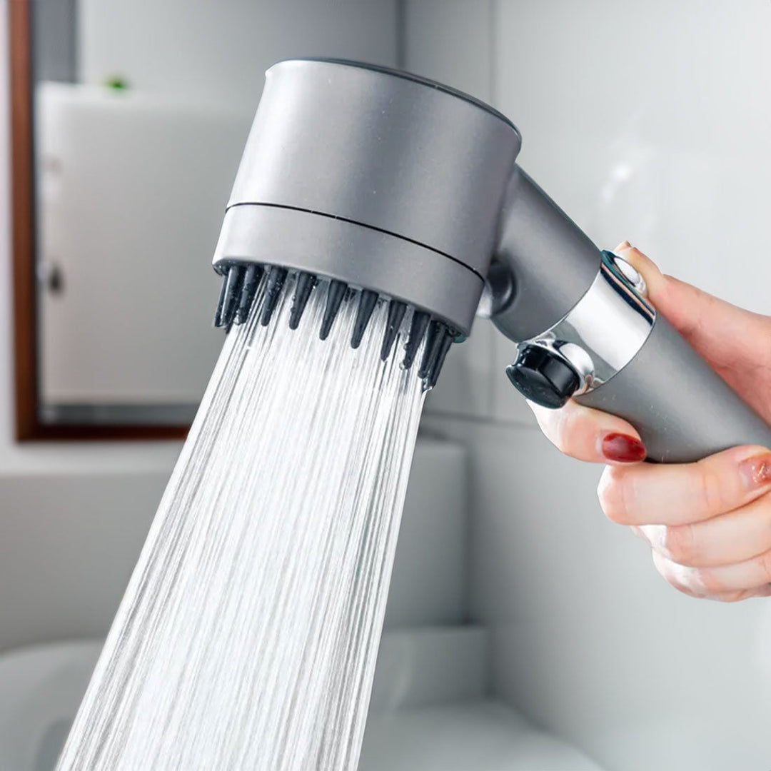 Lisslune | AquaBoost Adjustable High-Pressure Shower Head with Water Filter and 3 Spray Settings
