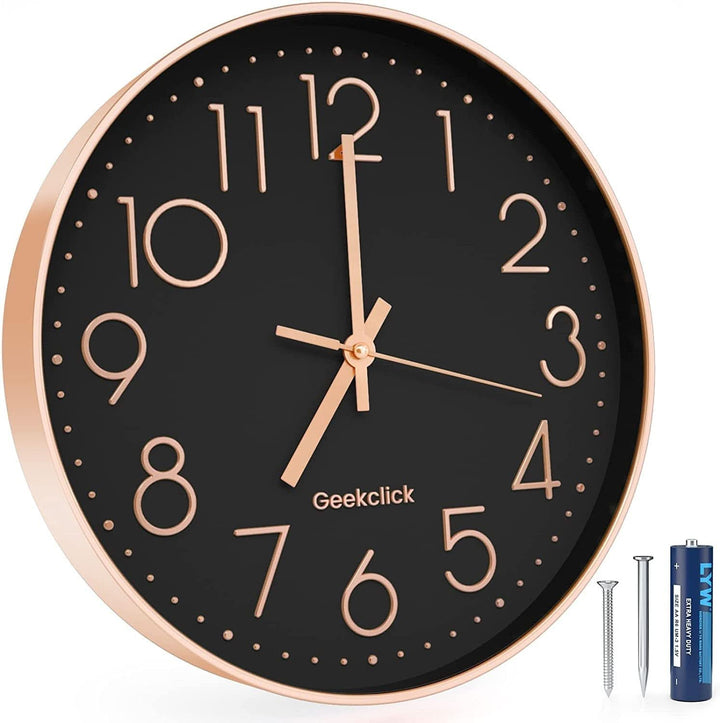 Lisslune | Silent Quartz Wall Clock with 3D Numbers