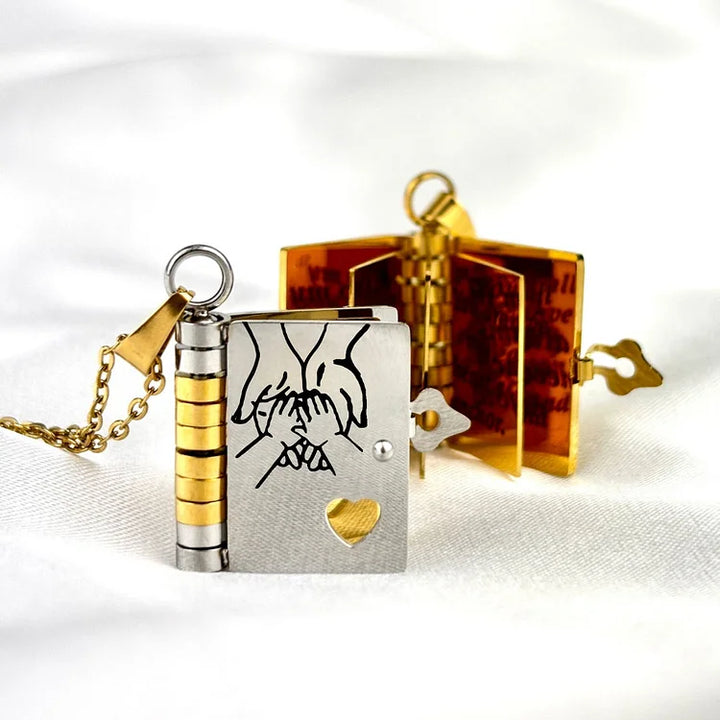 Lisslune | Memory Book Hanger Necklace – Symbolic Jewelry with Loving Message