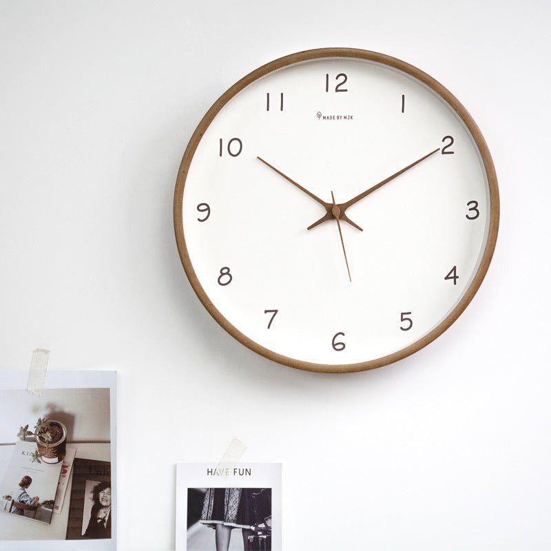 Simple Solid Wood Analogue Wall Clock for Home - SKØRTER