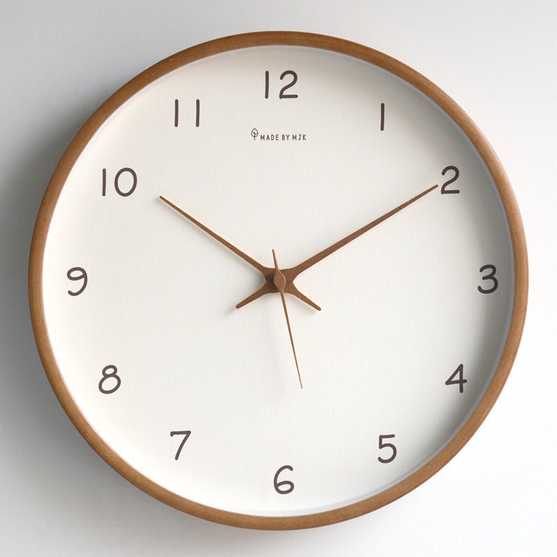 Simple Solid Wood Analogue Wall Clock for Home - SKØRTER