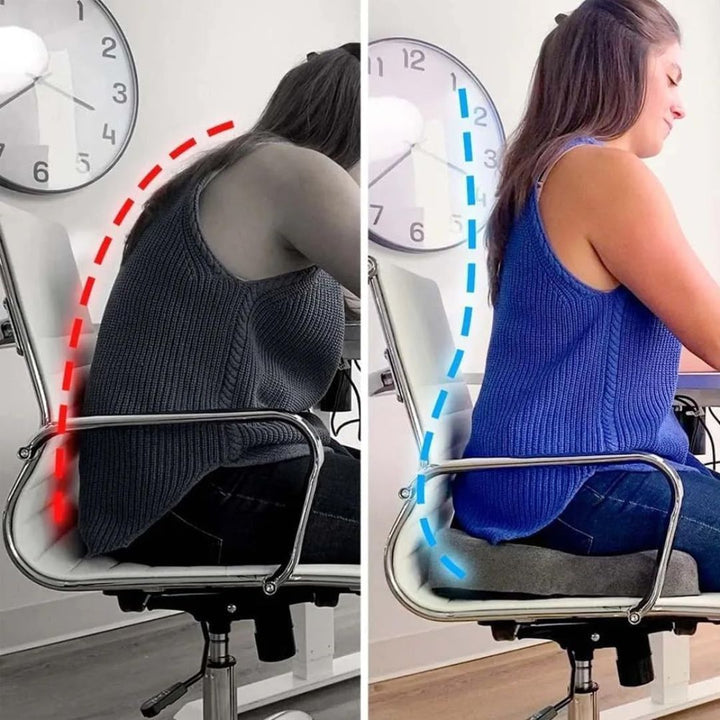 Lisslune | SITRELIEF – Adjustable Memory Foam Seat Cushion for Tailbone & Back Support