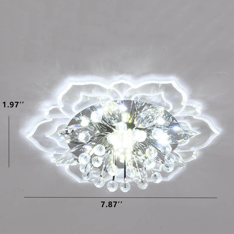 Lisslune | GlowPetal LED Crystal Ceiling Light | Flower Shaped | Modern Design | Energy Saving | Decorative Lighting