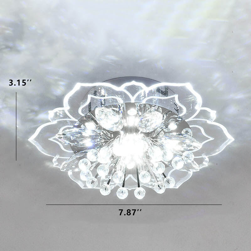 Lisslune | GlowPetal LED Crystal Ceiling Light | Flower Shaped | Modern Design | Energy Saving | Decorative Lighting
