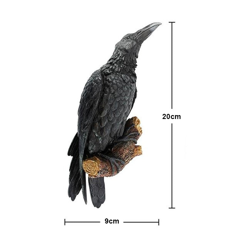 Lisslune | Noctura Realistic Decorative Raven – Mood-Enhancing Decoration for Home & Garden