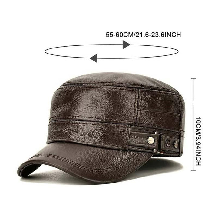 Lisslune | New winter hat for men with lambskin ear protection flat visor