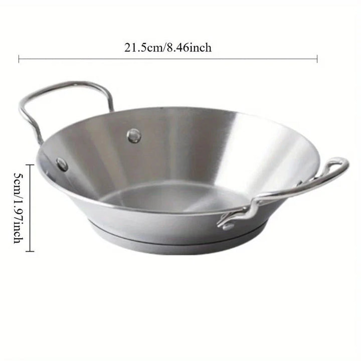 Lisslune | SizzleServe – Flat Stainless Steel Pan with Dual Fry Trays