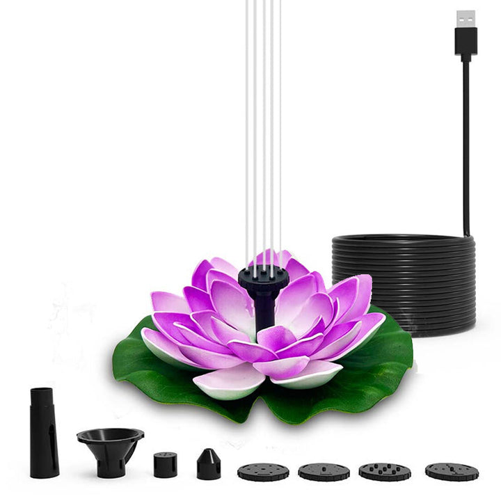 Lisslune | Lotus-shaped solar fountain pond decoration