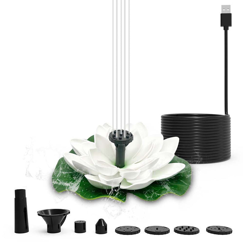 Lisslune | Lotus-shaped solar fountain pond decoration