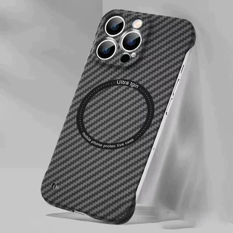 Lisslune | Frameless Magnetic Phone Case Made of Carbon Fiber for iPhone
