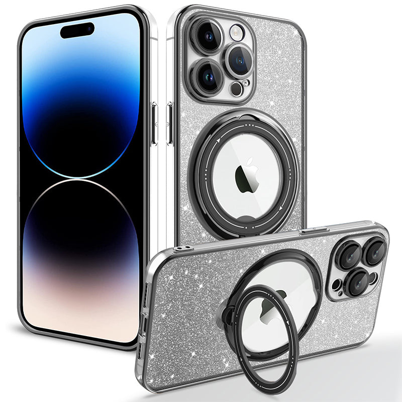 Lisslune | Magnetic Glitter Case with Invisible Stand for iPhone